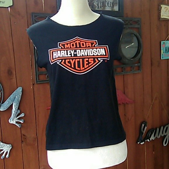 Harley-Davidson Tops - Black Harley-Davidson of Singapore tank